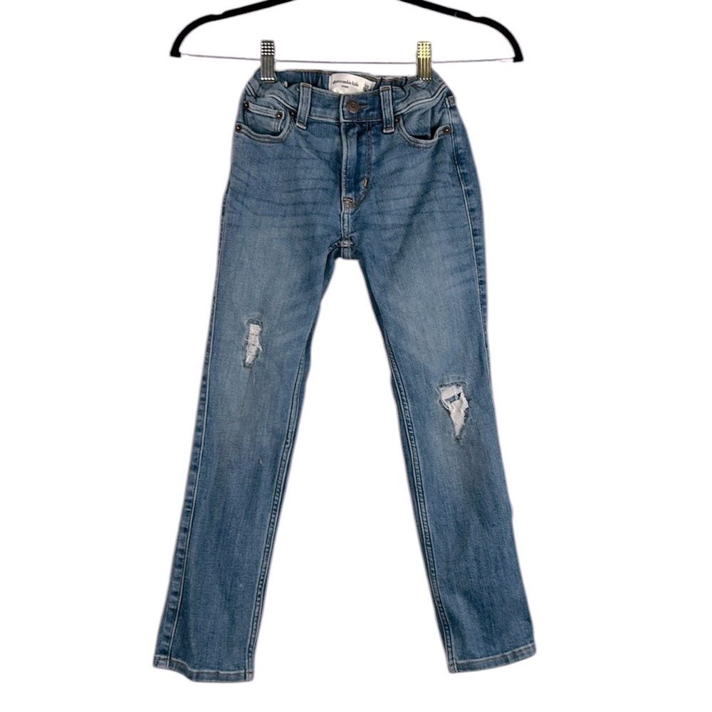 Abercrombie Kid's‎ Girl's Skinny Distressed Medium Wash Jeans Size 7/8 Regular
